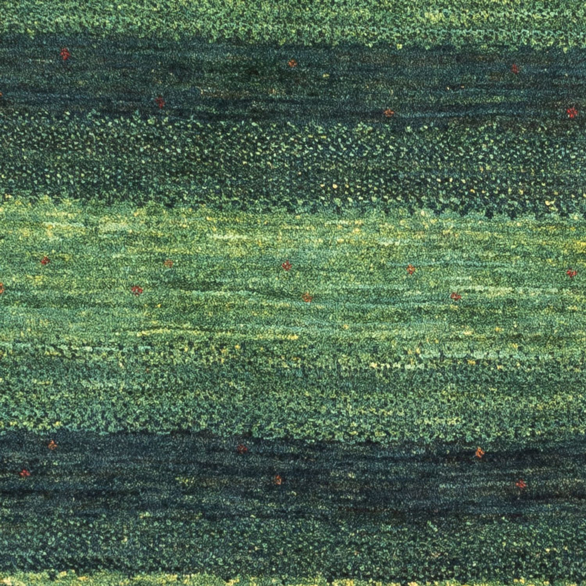Gabbeh Teppich - Loribaft Perser - 110 x 86 cm - grün