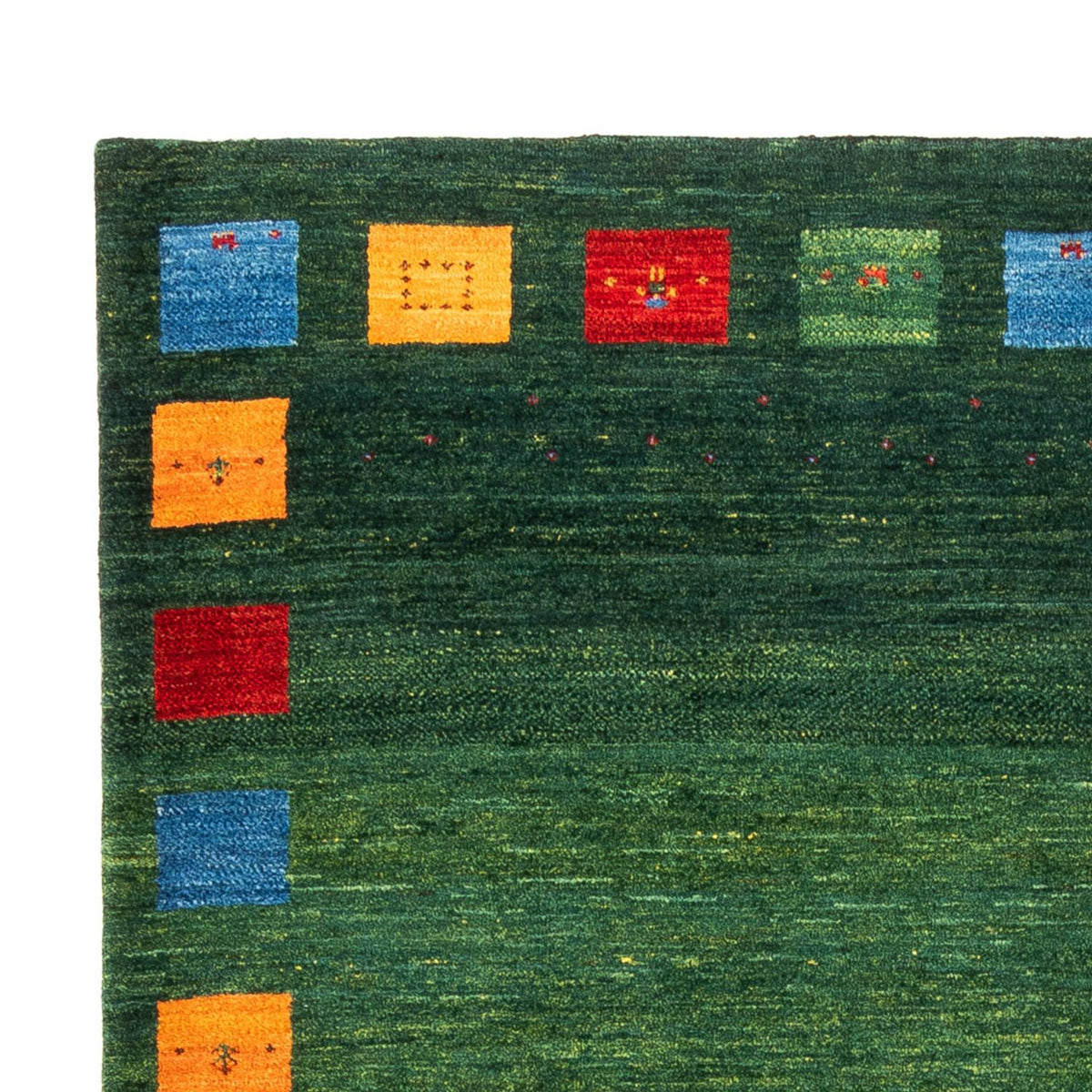 Gabbeh Teppich - Loribaft Perser - 246 x 176 cm - grün