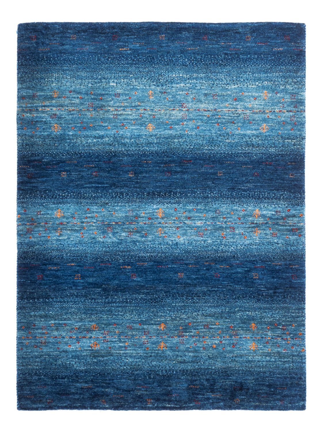Gabbeh Teppich - Loribaft Perser - 116 x 92 cm - blau