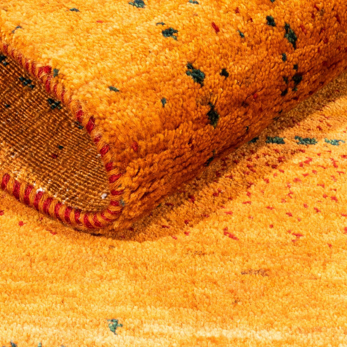 Gabbeh Teppich - Loribaft Perser - 98 x 81 cm - gold