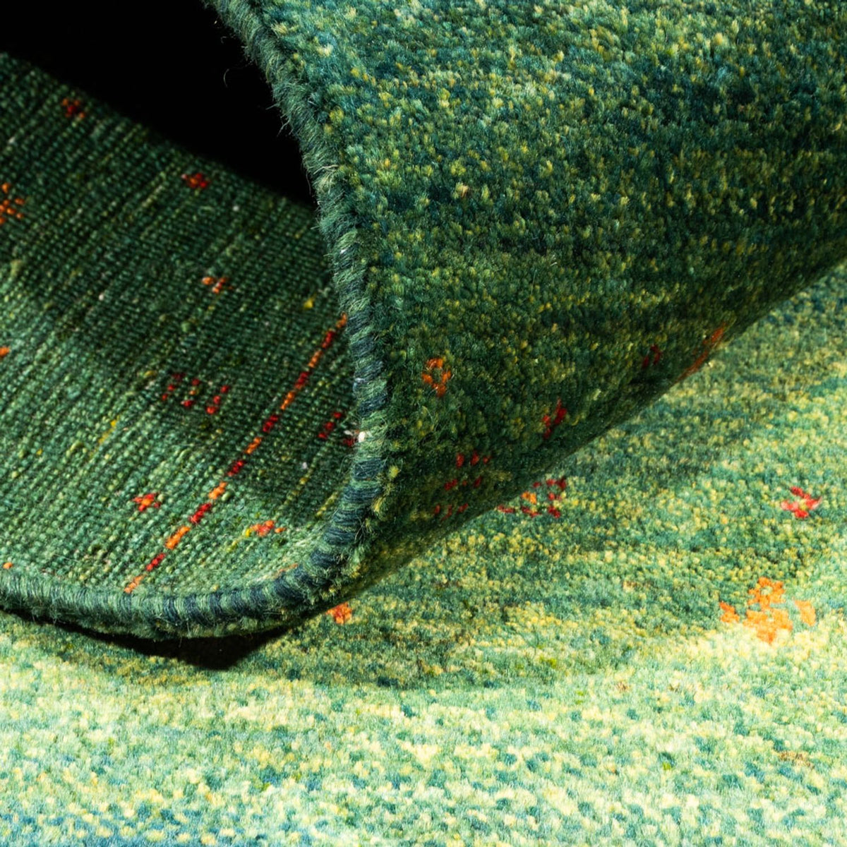 Gabbeh Teppich - Loribaft Perser - 150 x 102 cm - grün