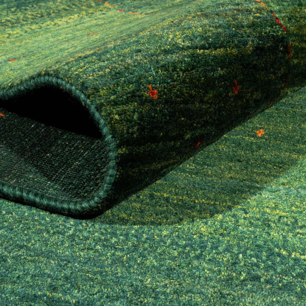 Gabbeh Teppich - Loribaft Perser - 254 x 210 cm - grün