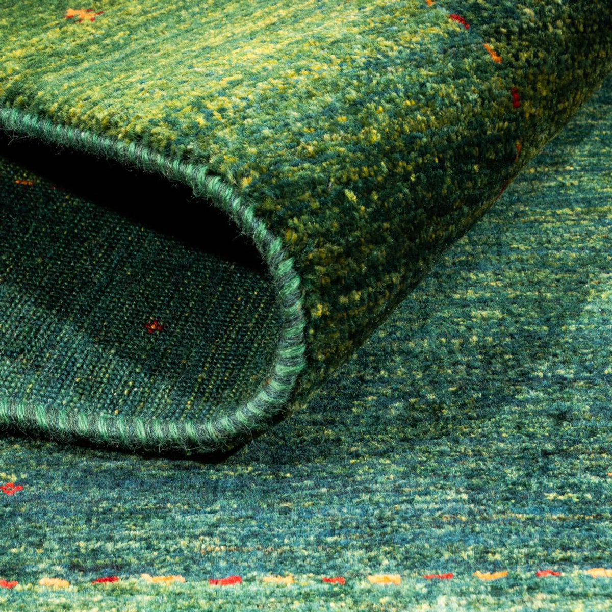 Gabbeh Teppich - Loribaft Perser - 182 x 128 cm - grün