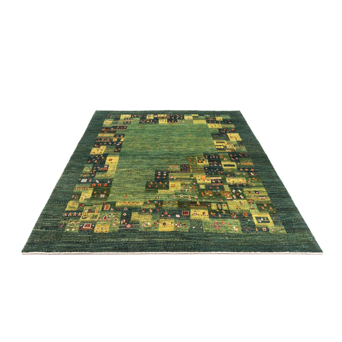 Gabbeh Teppich - Loribaft Perser - Royal - 251 x 167 cm - grün