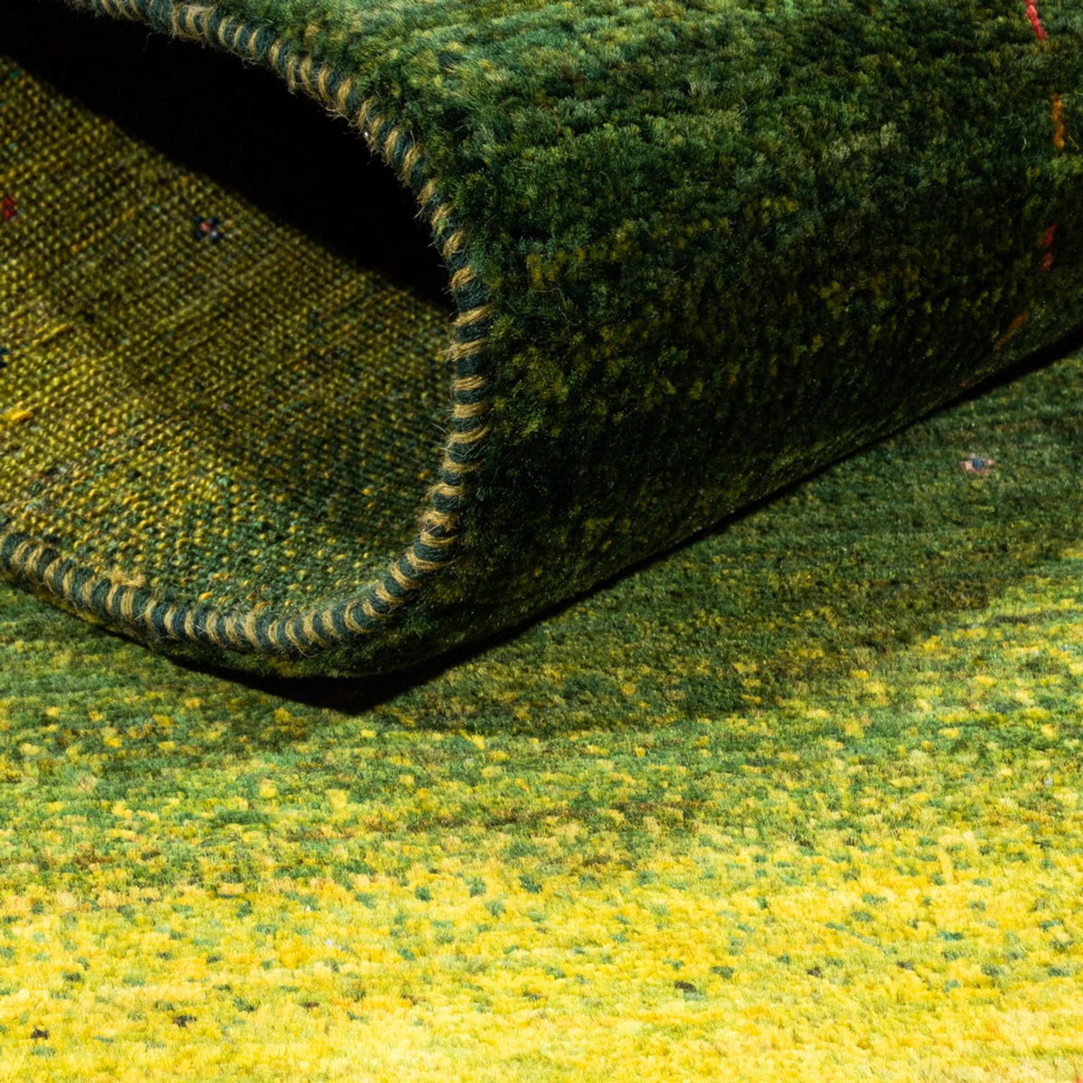 Gabbeh Teppich - Loribaft Perser - 154 x 100 cm - grün