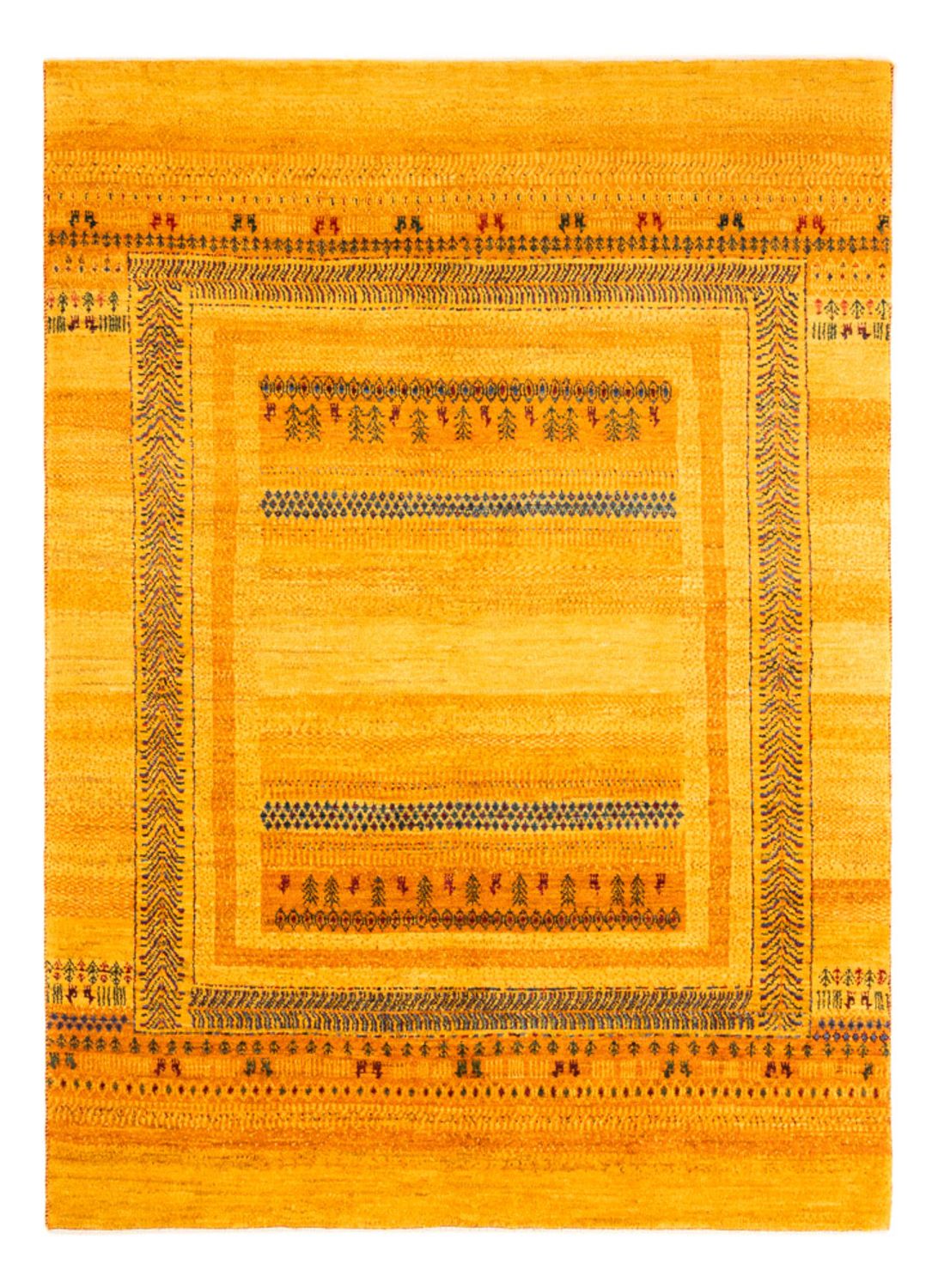 Gabbeh Teppich - Loribaft Perser - Royal - 205 x 144 cm - gold