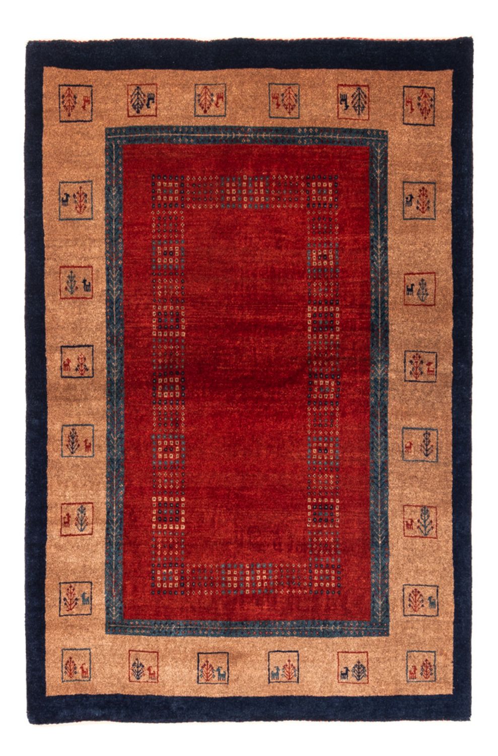 Gabbeh Teppich - Perser - 158 x 109 cm - rot