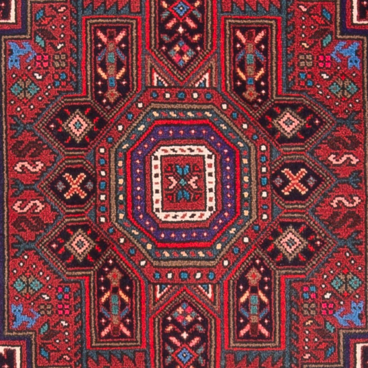 Perserteppich - Nomadic - 123 x 76 cm - rot