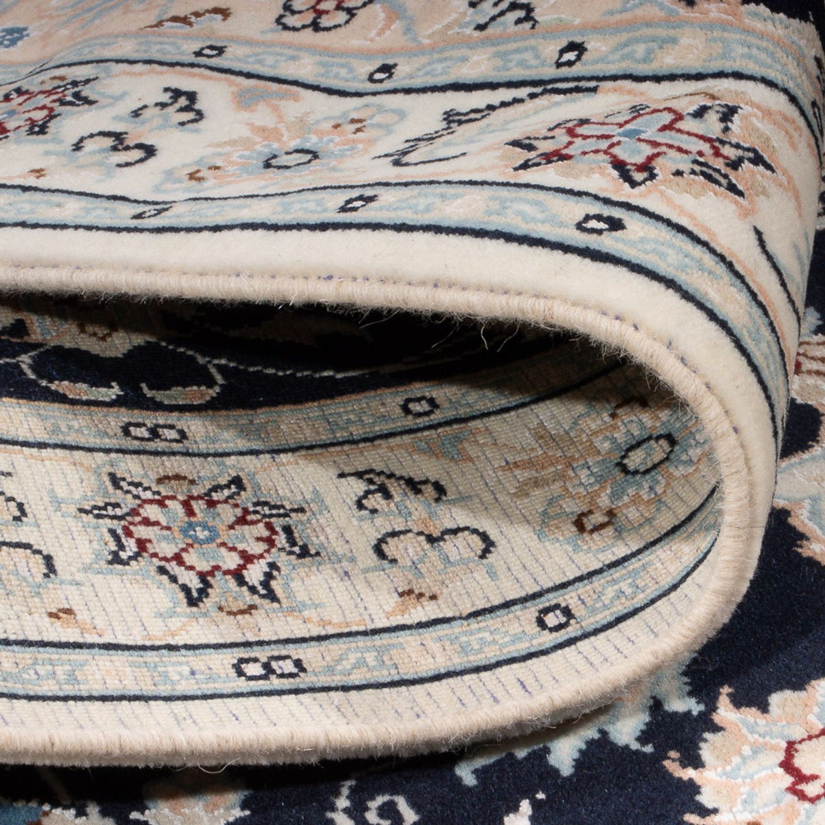 Perserteppich - Nain - Premium - 132 x 74 cm - dunkelblau