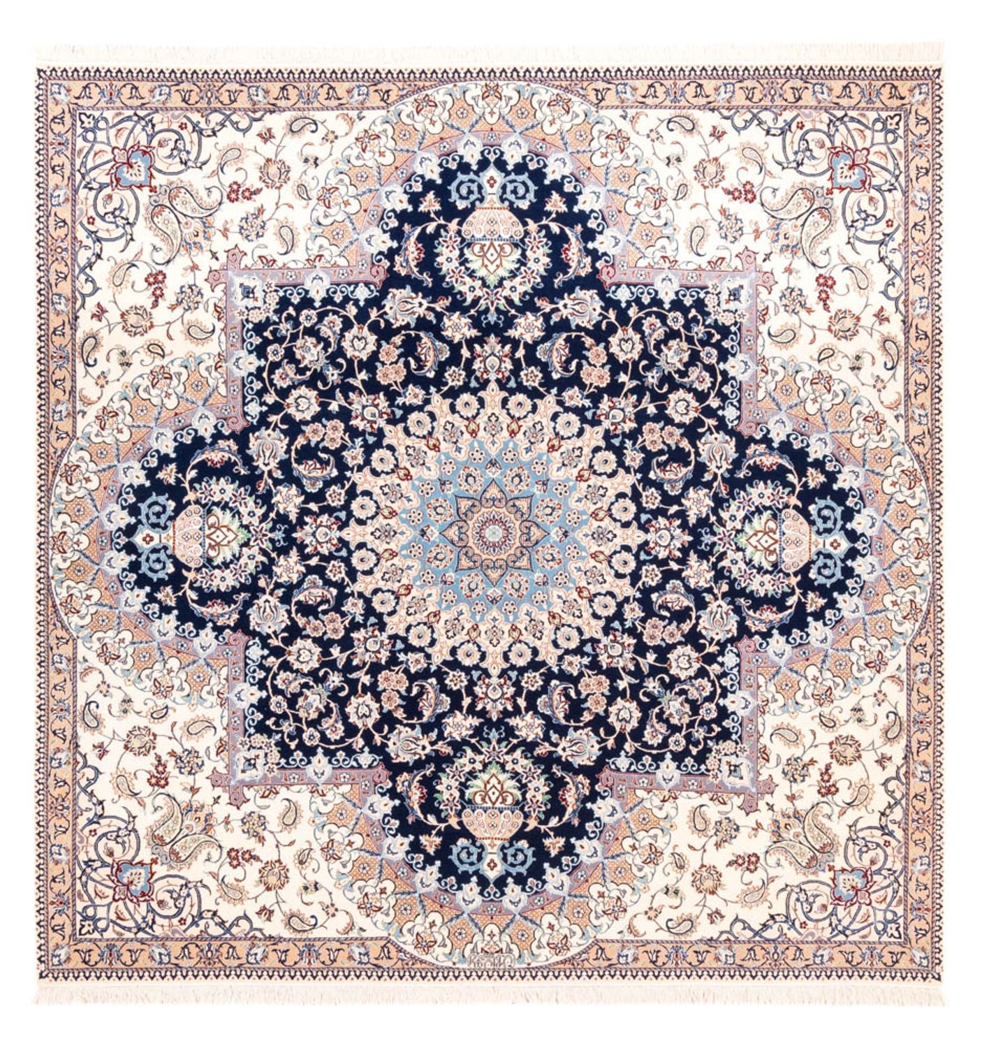 Perserteppich - Nain - Premium quadratisch  - 212 x 212 cm - dunkelblau