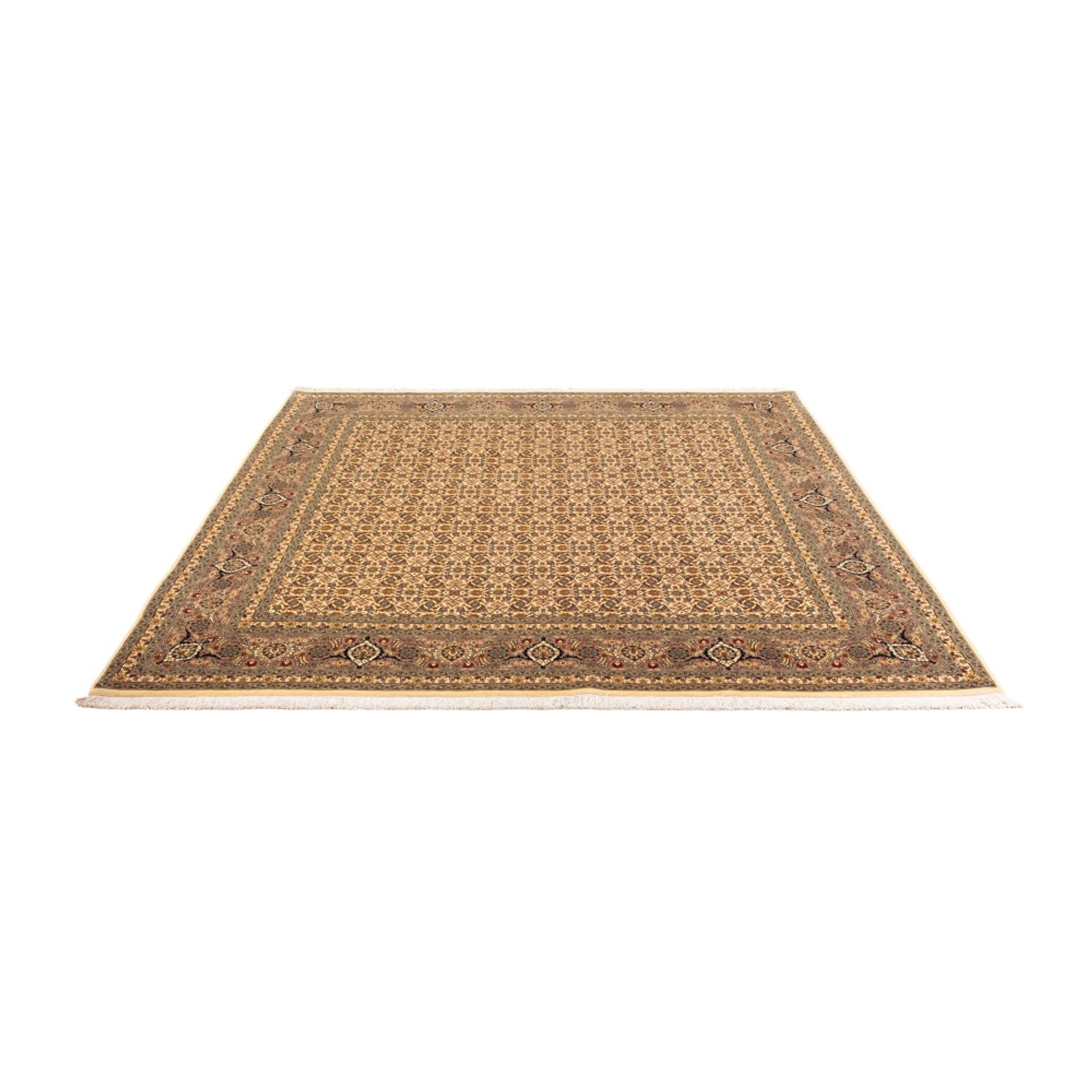 Perserteppich - Täbriz - Royal quadratisch  - 206 x 204 cm - dunkelbeige