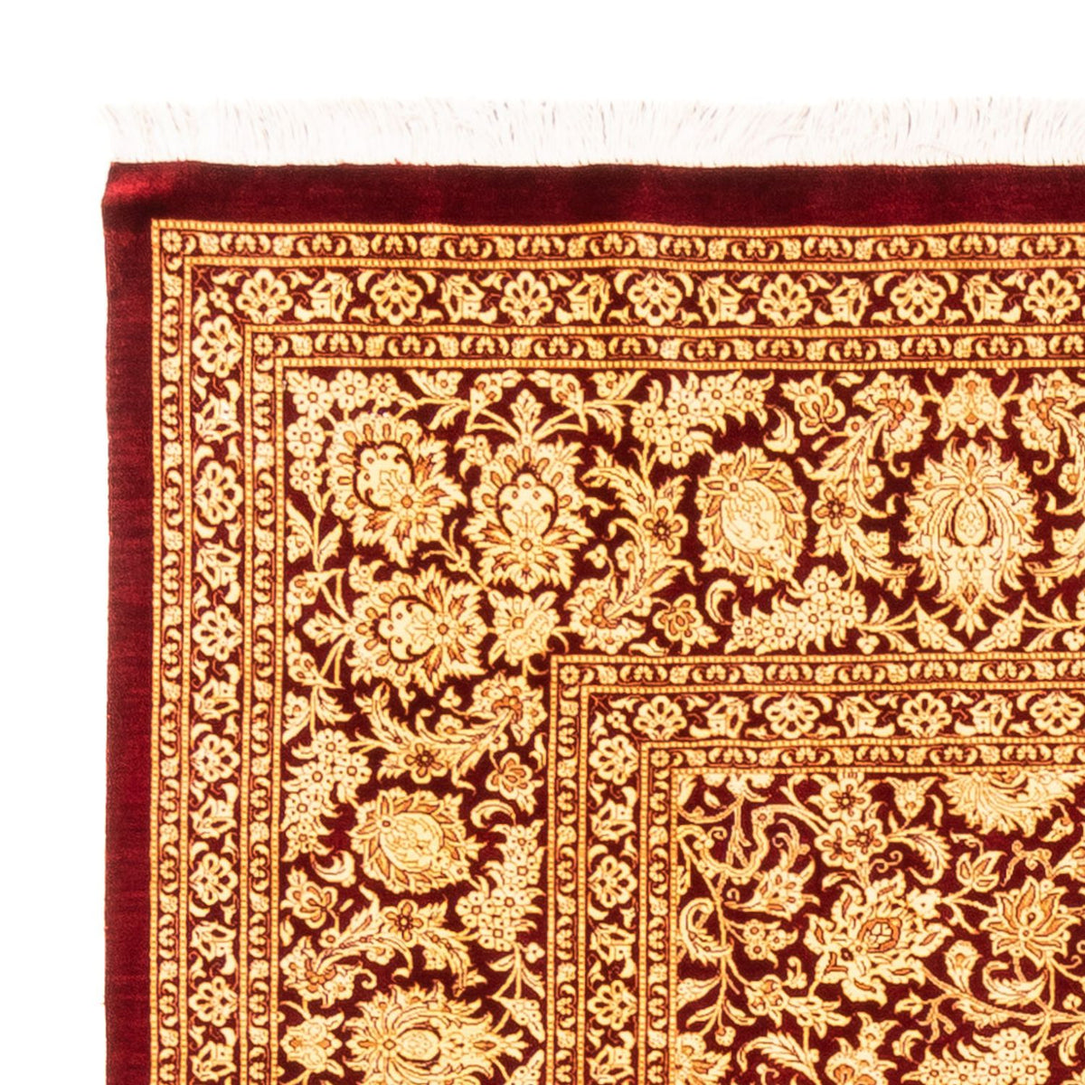 Seidenteppich - Ghom Seide - Premium quadratisch  - 200 x 200 cm - gold