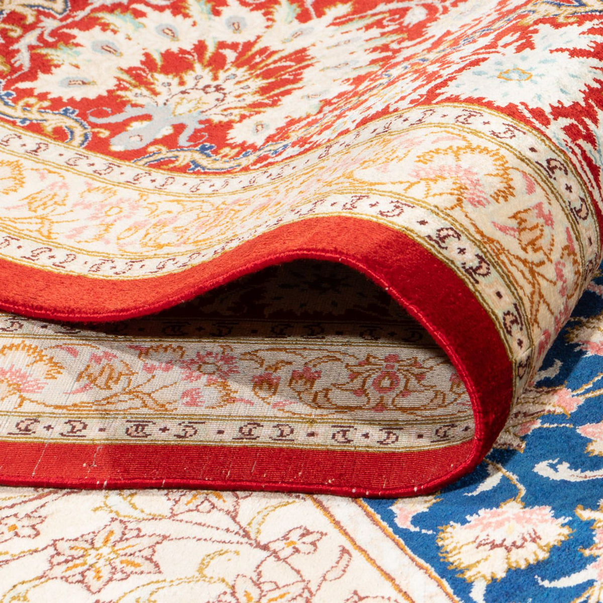 Seidenteppich - Ghom Seide - Premium - 287 x 196 cm - blau