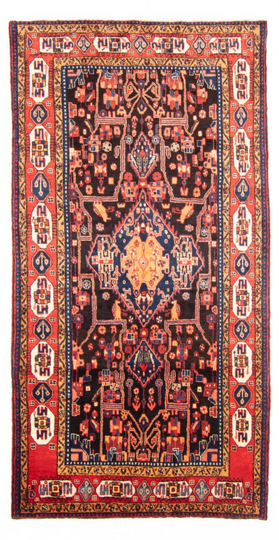 Hamadan Teppich 155x287cm - Perserteppich - dunkelblau