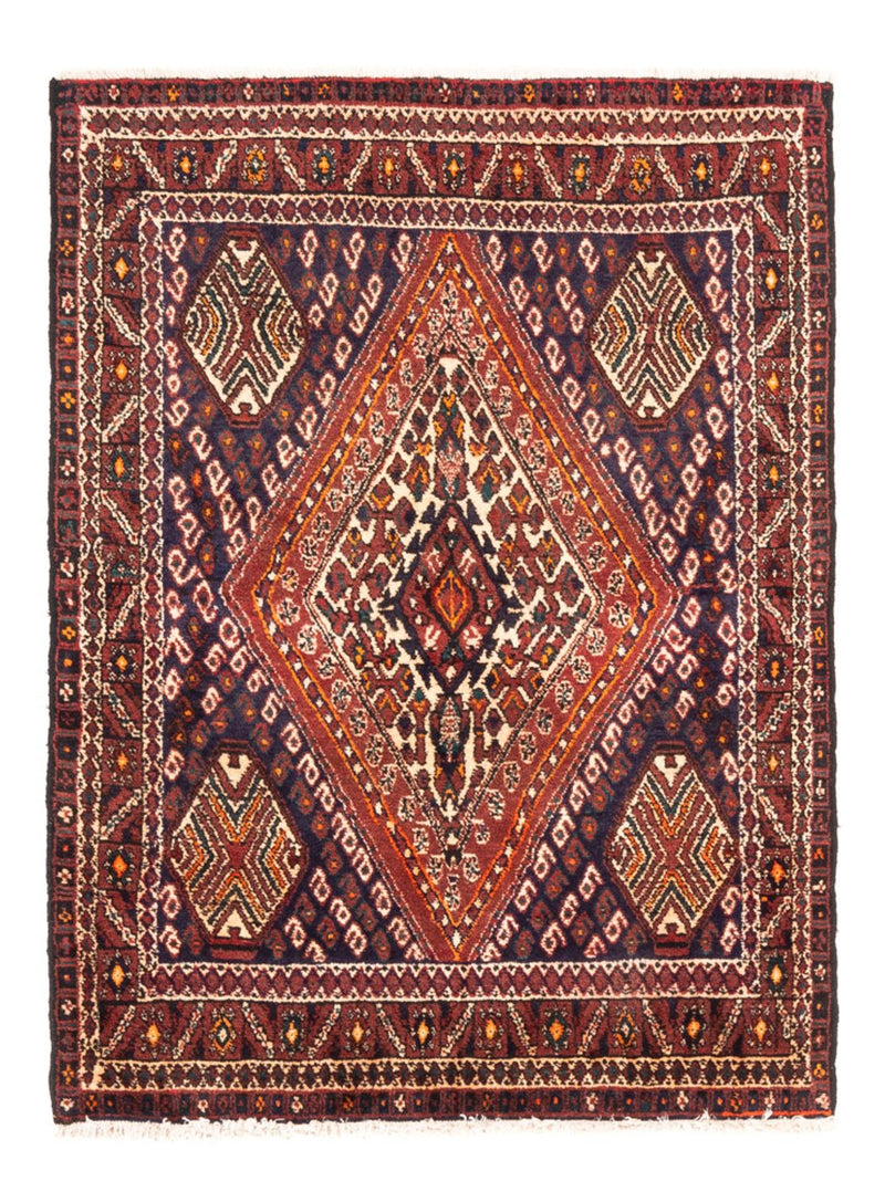 Perserteppich - Nomadic - 127 x 98 cm - bordeauxrot