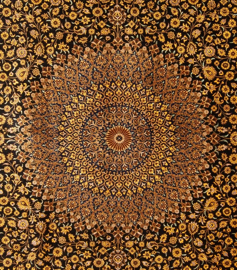 Seidenteppich - Ghom Seide - Premium - 353 x 242 cm - schwarz