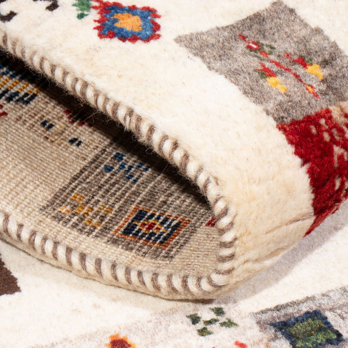 Gabbeh Teppich - Loribaft Perser - 126 x 88 cm - mehrfarbig