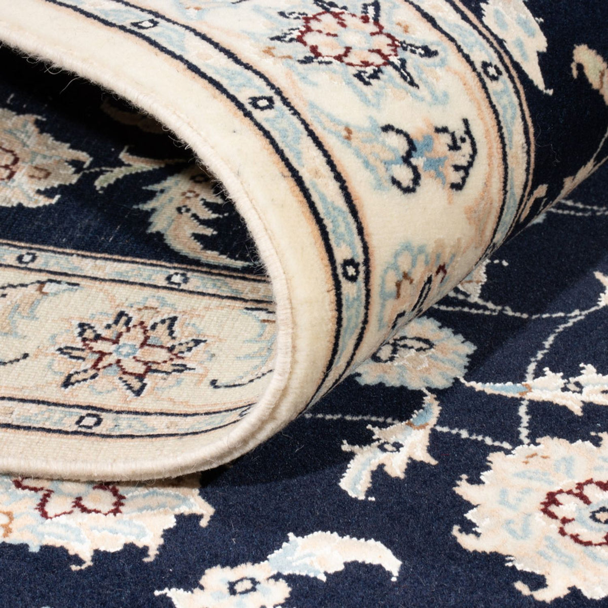 Läufer Perser - Nain - Royal - 200 x 80 cm - dunkelblau