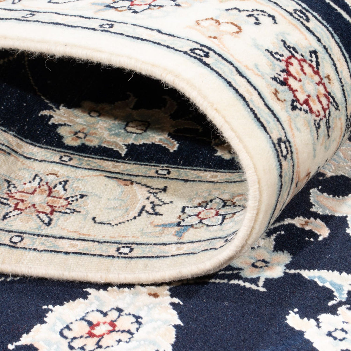 Läufer Perser - Nain - Royal - 204 x 81 cm - dunkelblau