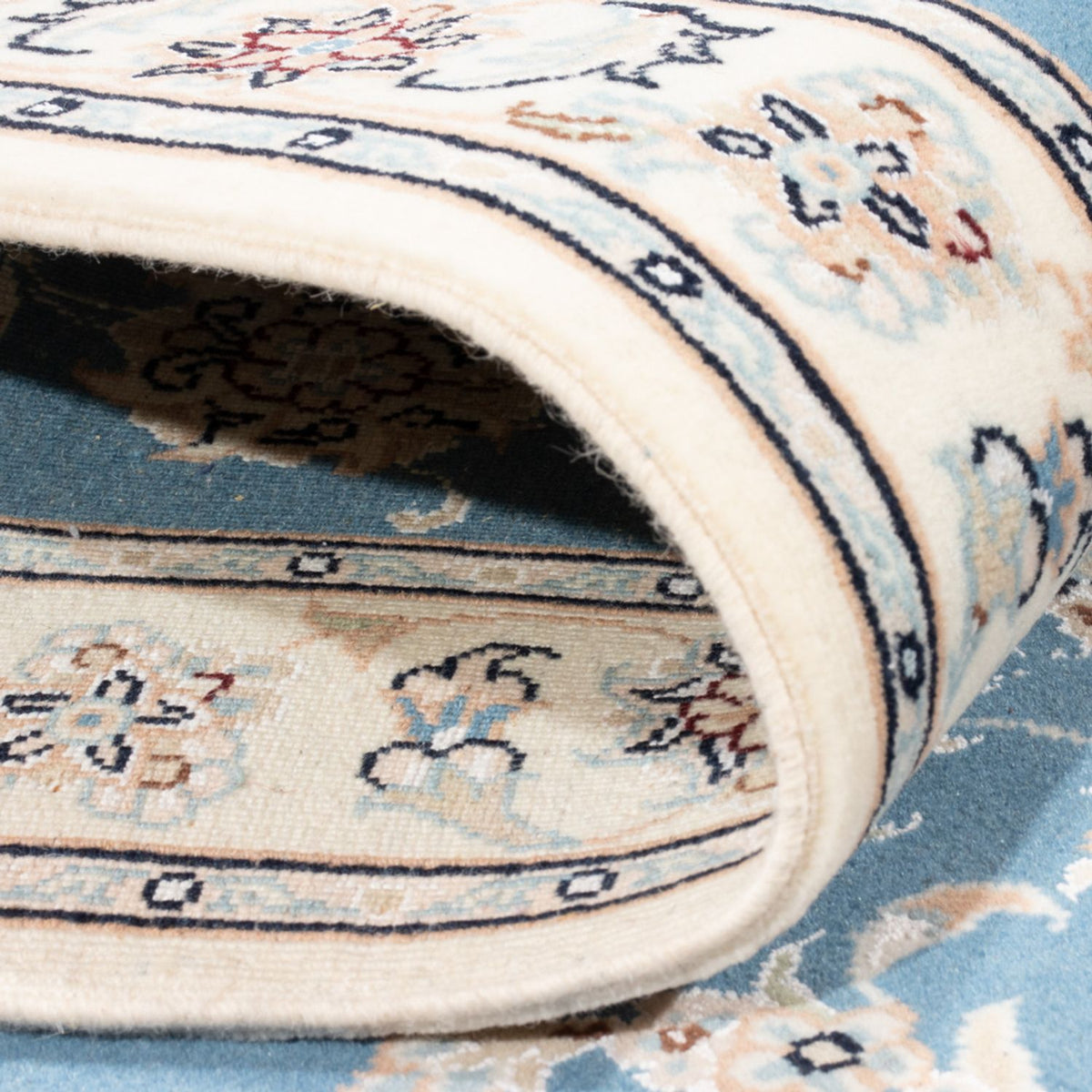 Läufer Perser - Nain - Royal - 209 x 84 cm - hellblau