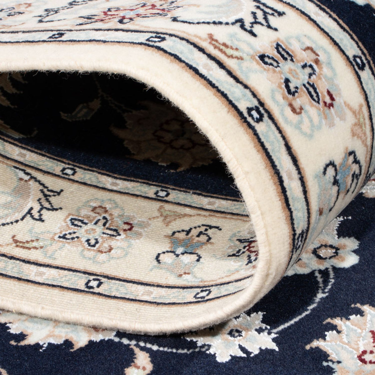 Läufer Perser - Nain - Royal - 202 x 78 cm - dunkelblau