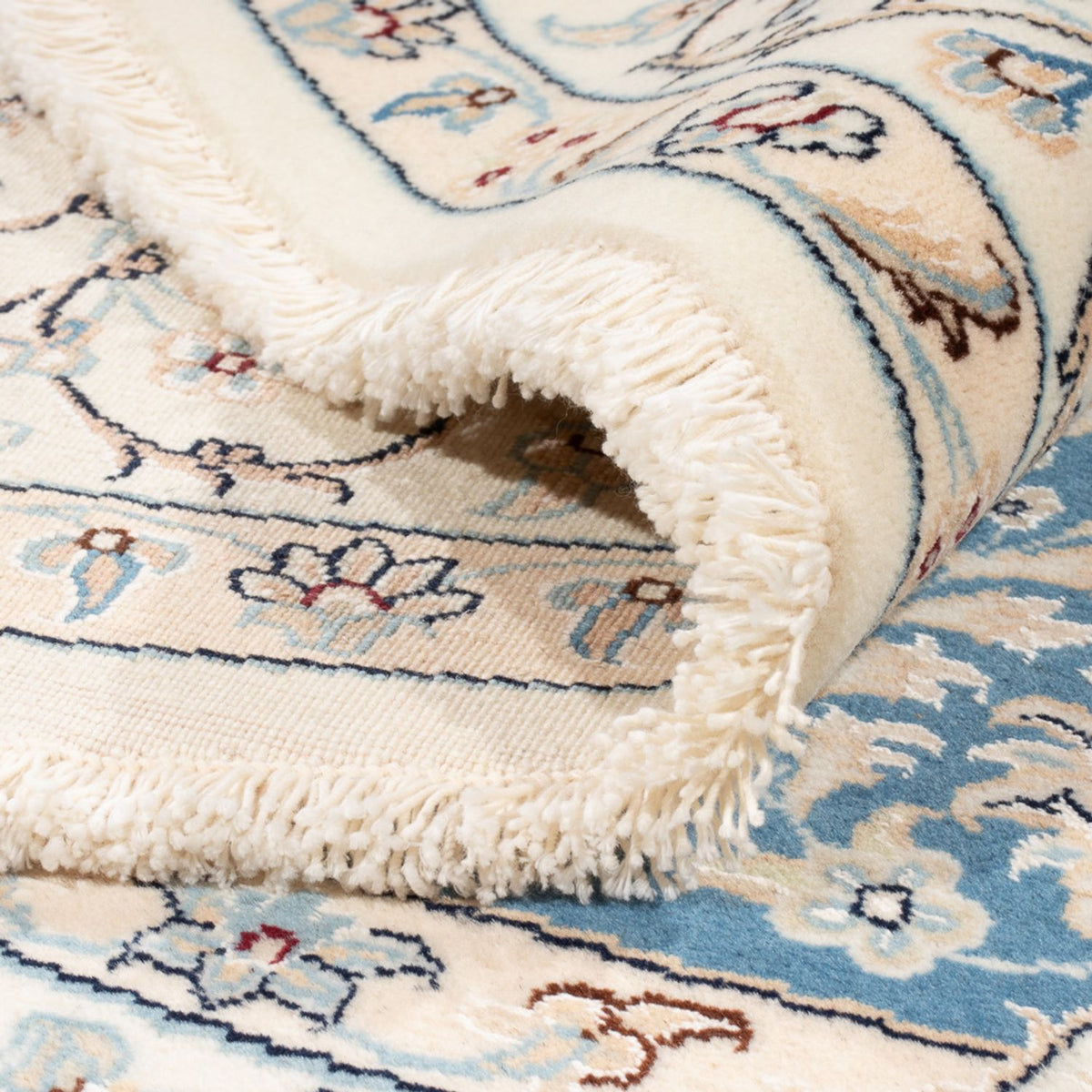 Perserteppich - Nain rund  - 200 x 200 cm - hellblau