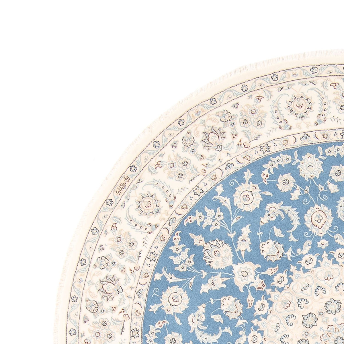 Perserteppich - Nain rund  - 202 x 197 cm - hellblau