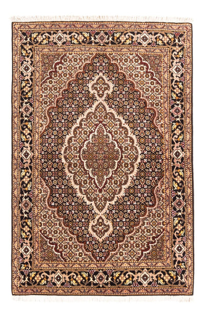Täbriz - 40 Raj Teppich 101x144cm - Perserteppich - dunkelblau