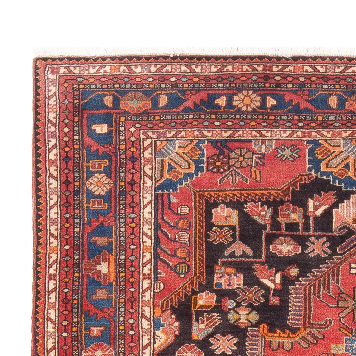 Hamadan Teppich 154x221cm - Perserteppich - hellrot