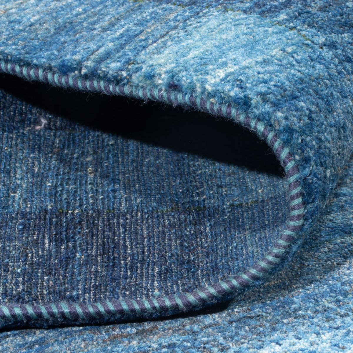 Gabbeh Teppich - Loribaft Perser - 225 x 186 cm - seeblau