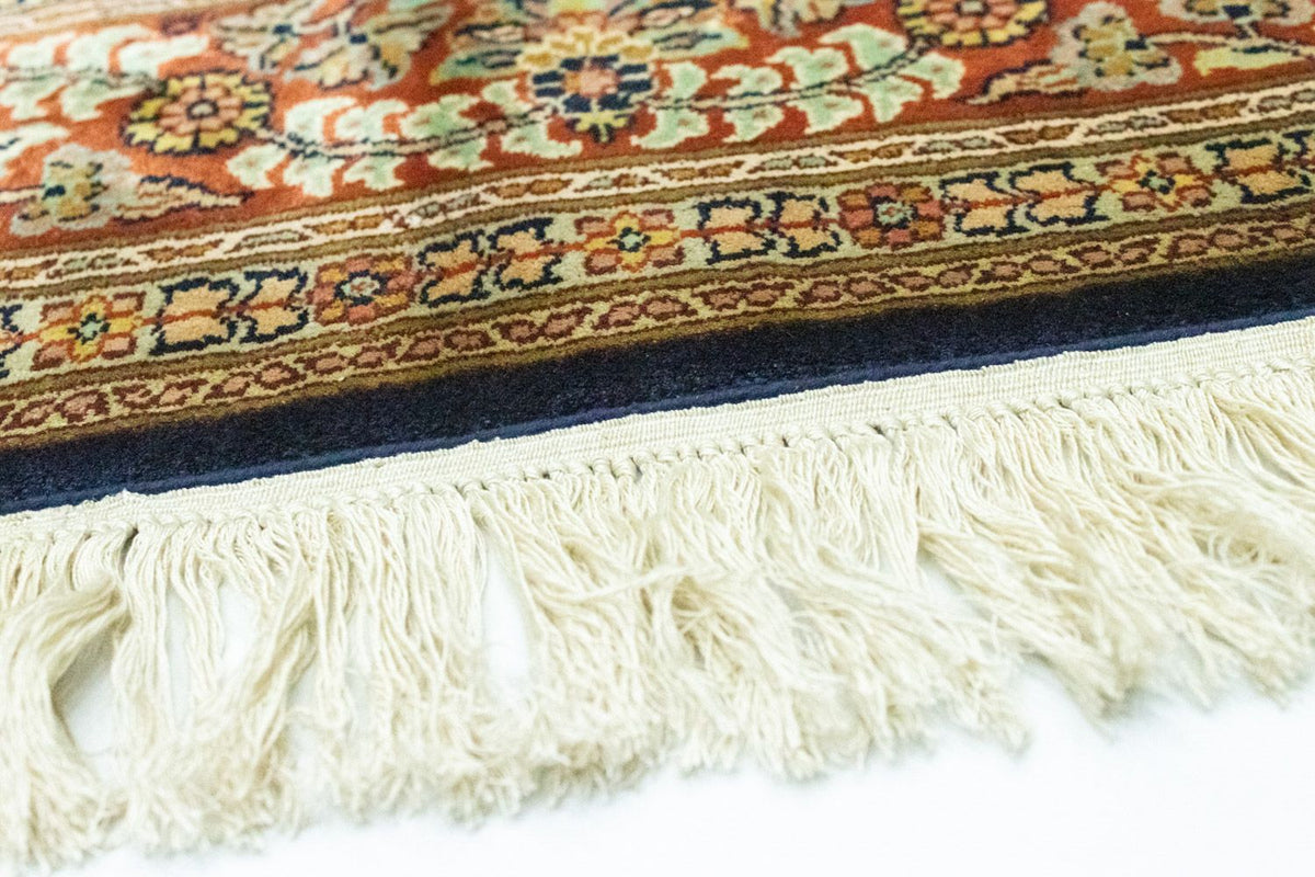 Seidenteppich - Kaschmir Seide sonderform  - 127 x 125 cm - blau