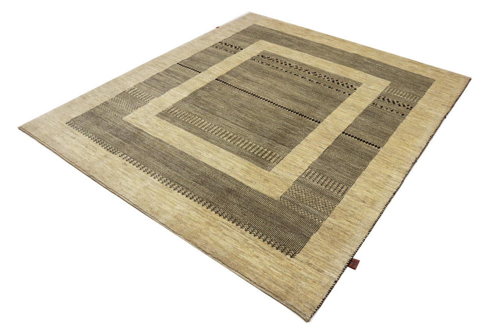 Gabbeh Teppich - Loribaft Indus - 235 x 203 cm - dunkelbeige
