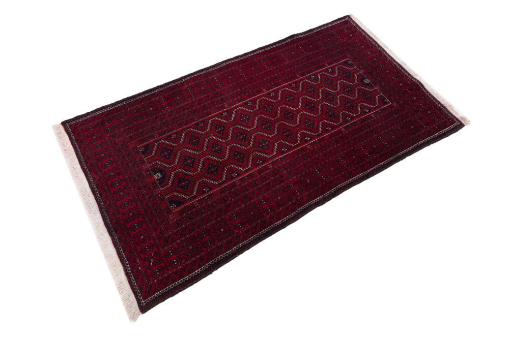 Belutsch Teppich - 100 x 165 cm - dunkelrot