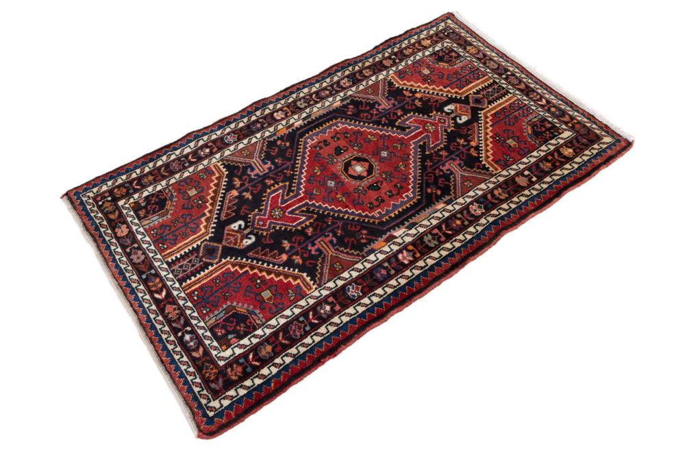 Perserteppich - Nomadic - 135 x 87 cm - dunkelrot