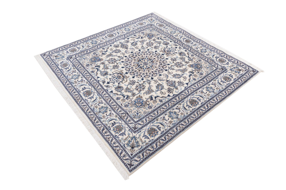 Perserteppich - Nain quadratisch  - 197 x 197 cm - creme