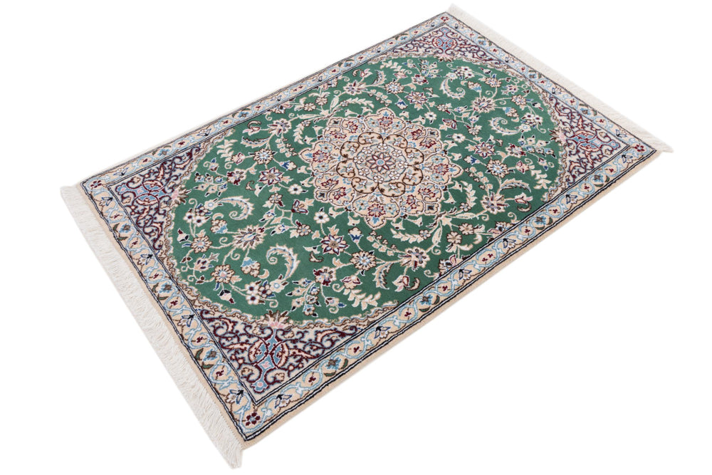 Perserteppich - Nain - 88 x 133 cm - grün