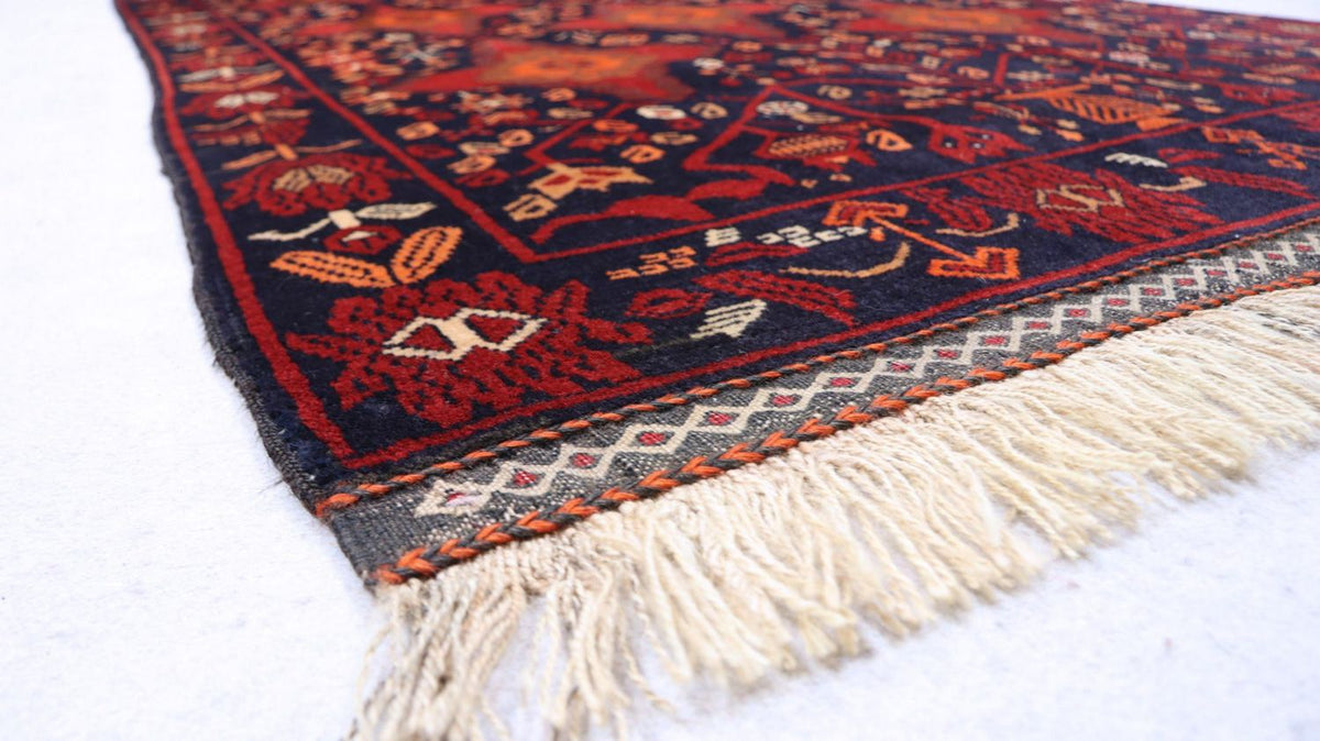 Afghan Teppich 100 x 172 cm - rot
