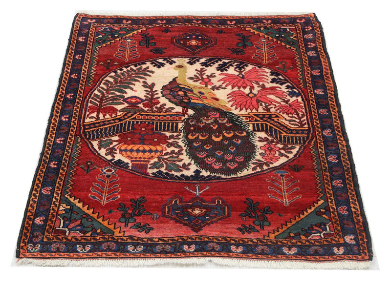 Afghan Teppich 145 x 117 cm - dunkelrot