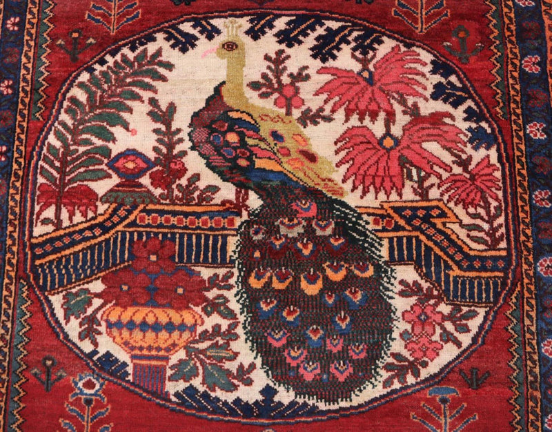 Afghan Teppich 145 x 117 cm - dunkelrot