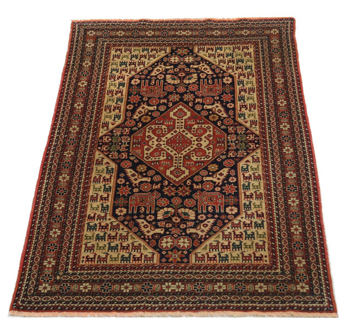 Afghan Teppich 193 x 126 cm - dunkelrot
