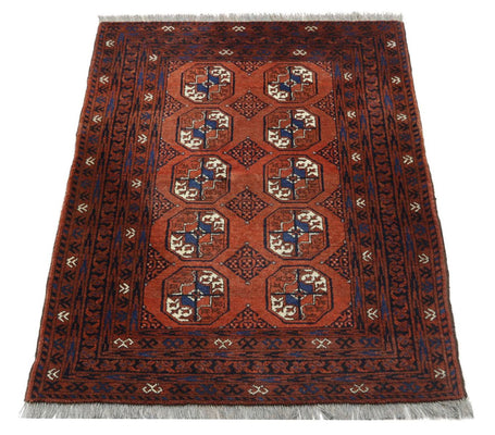 Afghan Teppich 155 x 103 cm - dunkelrot