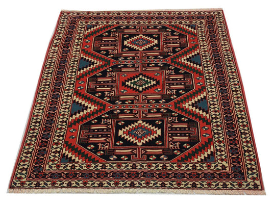 Afghan Teppich 190 x 140 cm - rot