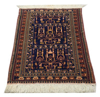 Afghan Teppich 131 x 87 cm - dunkelblau