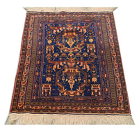 Afghan Teppich 136 x 95 cm - blau
