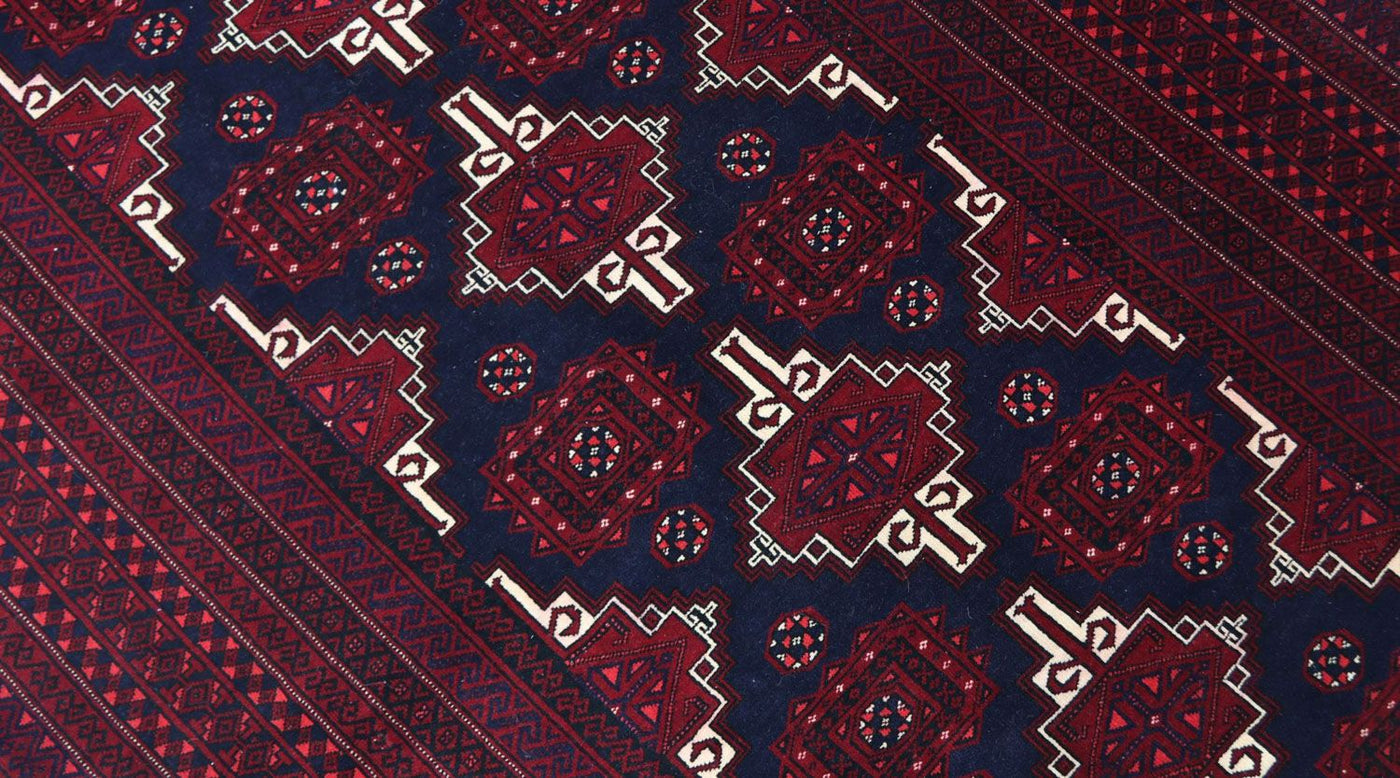 Belutsch Teppich 205 x 127 cm - dunkelrot