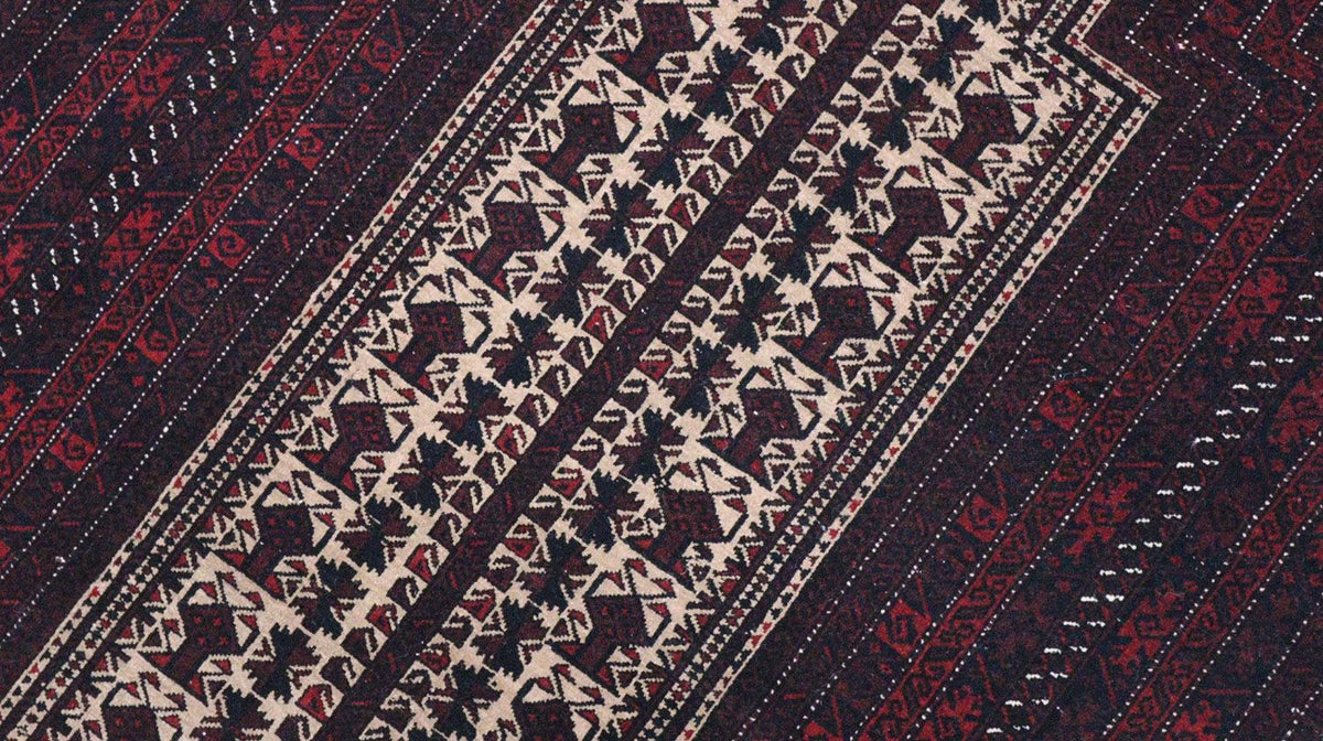 Afghan Teppich 150 x 95 cm - dunkelrot