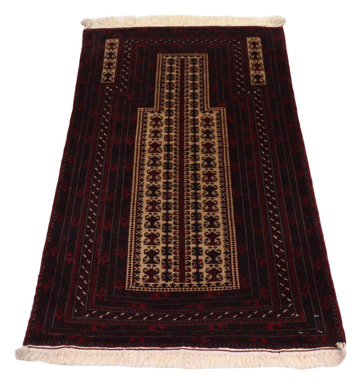 Afghan Teppich 150 x 95 cm - dunkelrot