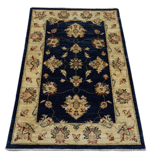 Ziegler Teppich 120 x 78 cm - dunkelblau