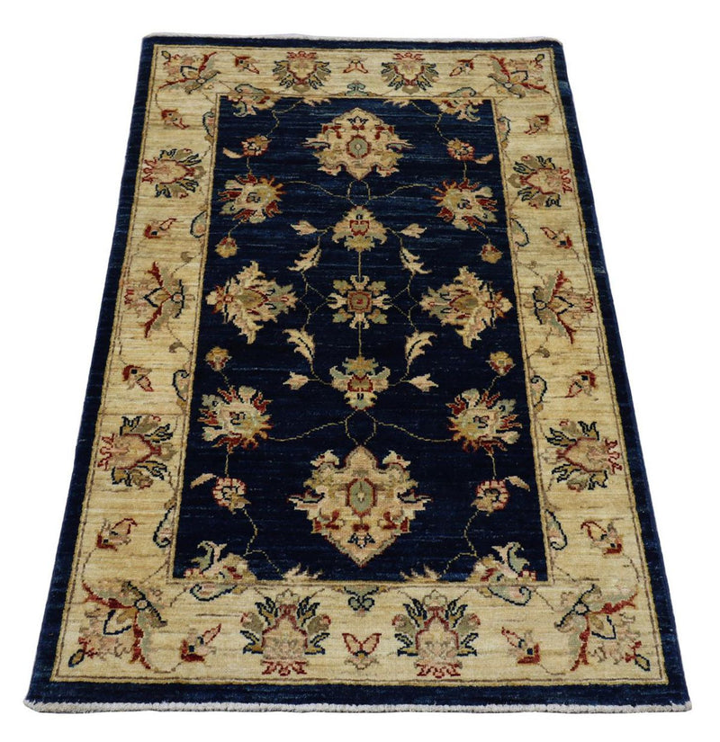 Ziegler Teppich 120 x 78 cm - dunkelblau