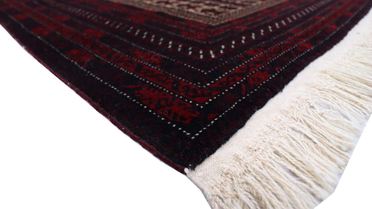 Afghan Teppich 150 x 95 cm - dunkelrot
